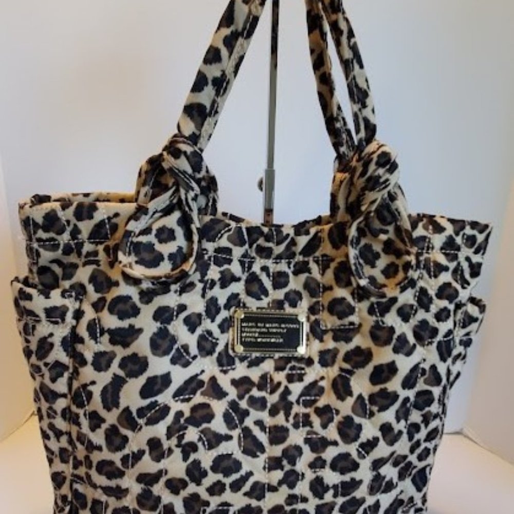 Marc by Marc Jacobs Leopard print Nylon Quilted Tote Shoulder Bag Large
